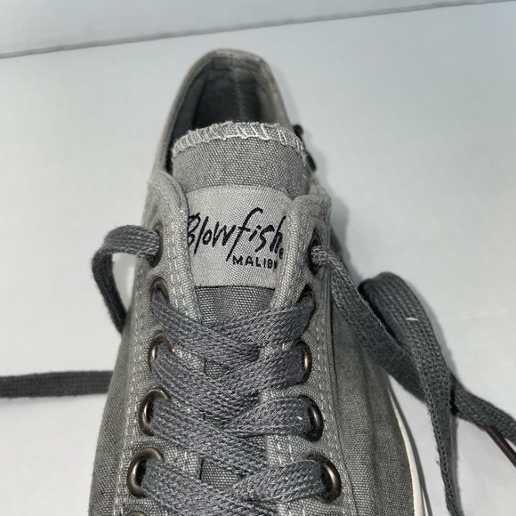 EUC Rare Blowfish Malibu washed canvas dark gray sneakers, side zipper - Picture 7 of 8